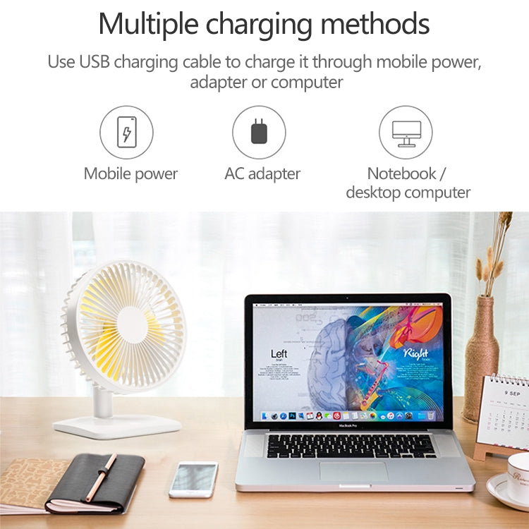 N11 Adjustable USB Charging Mute Desktop Electric Fan, with 3 Speed Control