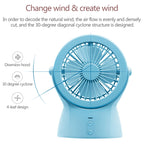 S1 Multi-function Portable USB Charging Mute Desktop Electric Fan Table Lamp, with 3 Speed Control — Purple