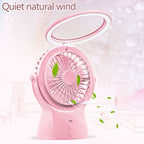 S1 Multi-function Portable USB Charging Mute Desktop Electric Fan Table Lamp, with 3 Speed Control — Sky Blue