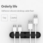 ORICO CBS5 Silicone Material Desktop Cable Manager Winder Fixer, Size: 9.6*2*1.2cm — Orange