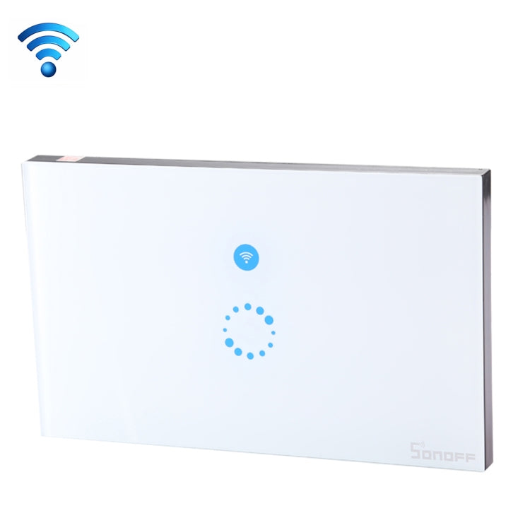 Sonoff Touch 120mm 1 Gang Tempered Glass Panel Wall Switch Smart Home Light Touch Switch, Compatible with Alexa and Google Home, AC 90V-250V 400W 2A