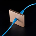 CAT.6 Shielded Pass-through Network Module, Dual Ports Panel + Shielded Pass-through + TV Socket