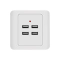 5V 3.1A 4 Ports USB Wall Charger Adapter Dock Station Socket Power Panel, 36V input