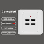 5V 3.1A 4 Ports USB Wall Charger Adapter Dock Station Socket Power Panel, 36V input