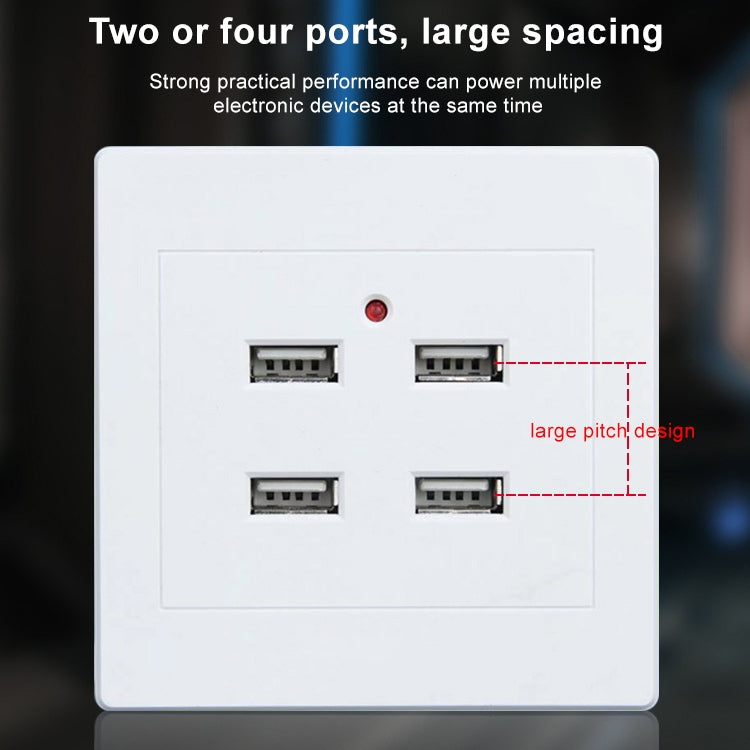 5V 3.1A 4 Ports USB Wall Charger Adapter Dock Station Socket Power Panel, 36V input