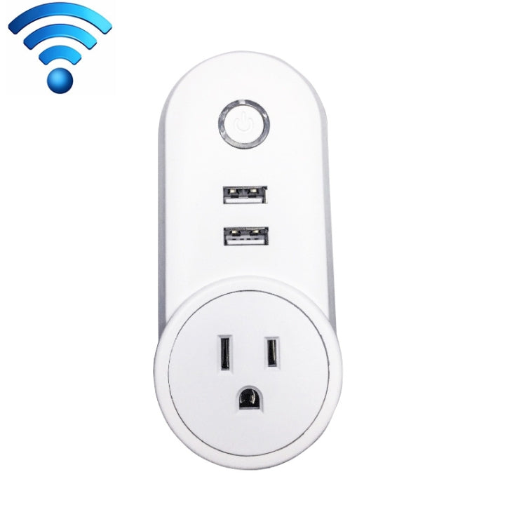 SA-002 2 USB Ports + 1 EU Socket WiFi Smart Power Plug Socket, Compatible with Alexa and Google Home, AC 110V-230V, EU Plug