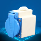 Outdoor IP44 Waterproof Socket with Cover, EU Plug — view 3