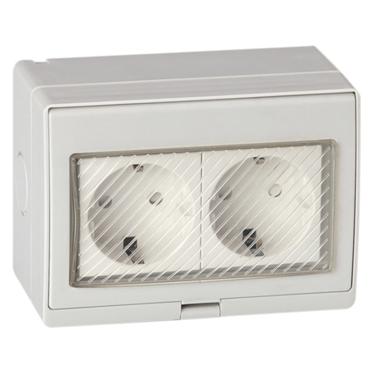Outdoor IP55 Waterproof Double-connection Socket, EU Plug — view 2