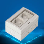 Outdoor IP55 Waterproof Double-connection Socket, EU Plug — view 6