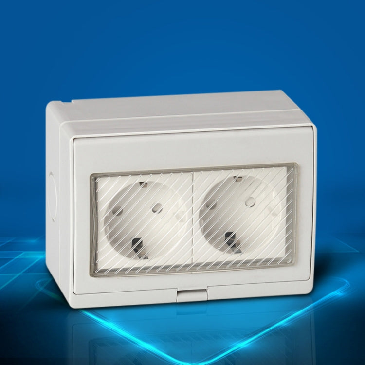 Outdoor IP55 Waterproof Double-connection Socket, EU Plug — view 7