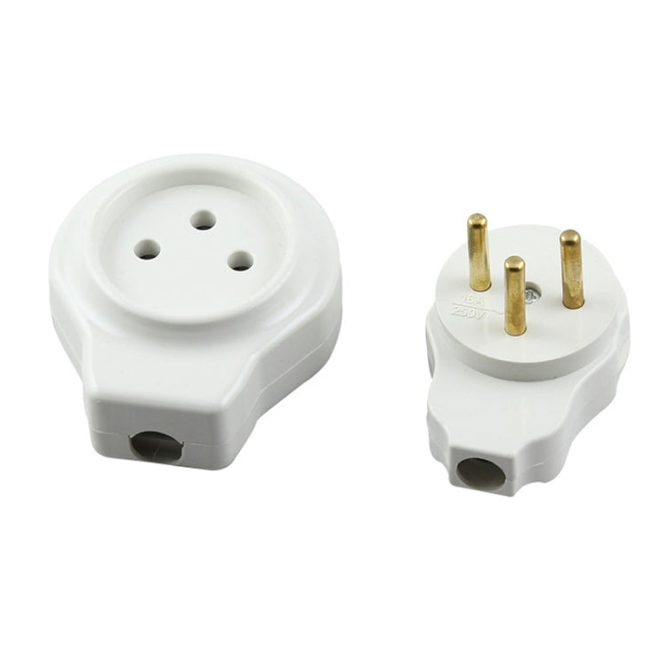 Pair Israel 16A Cylindrical Male Female Butt Joint Tripolar Power Plug
