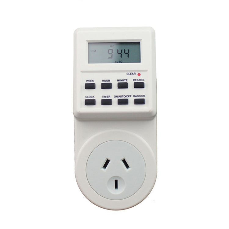 AC 240V Smart Home Plug-in LCD Display Clock Summer Time Function 12/24 Hours Changeable Timer Switch Socket, AU Plug — AC 240V AU Plug
