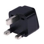 Portable Universal Socket to UK Plug Power Adapter Travel Charger — Black