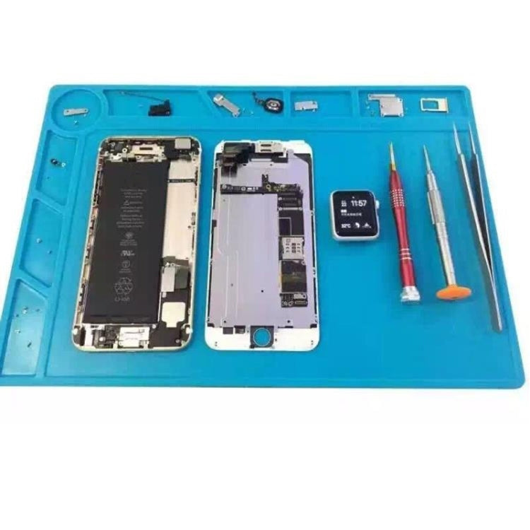 Maintenance Platform High Temperature Heat-resistant Repair Insulation Pad Silicone Mats with Screws Position, Size: 35cm x 25cm, 35cm x 25cm Black