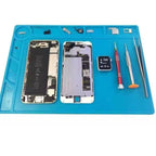 Maintenance Platform High Temperature Heat-resistant Repair Insulation Pad Silicone Mats with Screws Position, Size: 35cm x 25cm, 35cm x 25cm Black