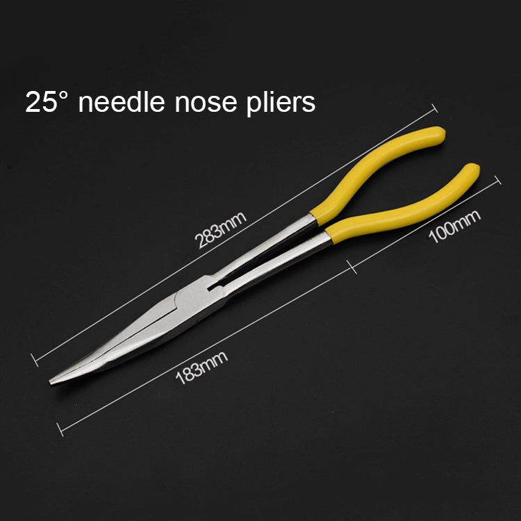 11 Inch Multi-function 25 Degree Bending Needle-nosed Pliers Hand Tool — 25 Degree Bending