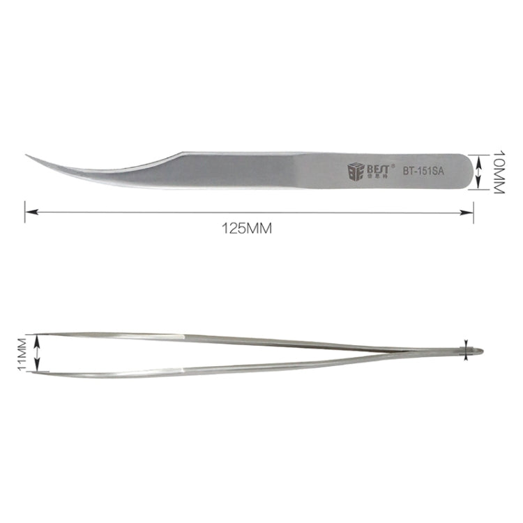 BEST BST-151SA Brushed stainless steel tweezers