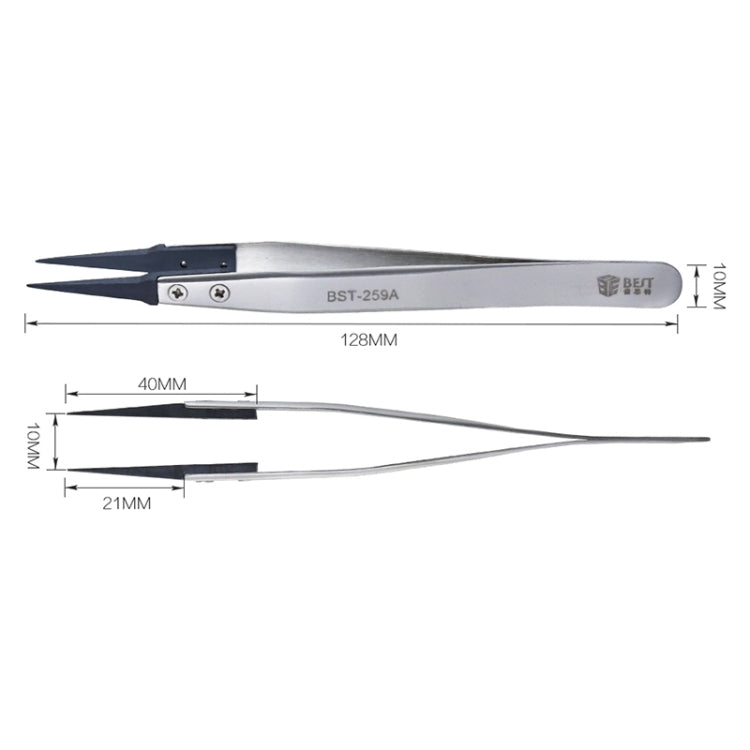BEST BST-259A Stainless Steel Snti Static Tweezer