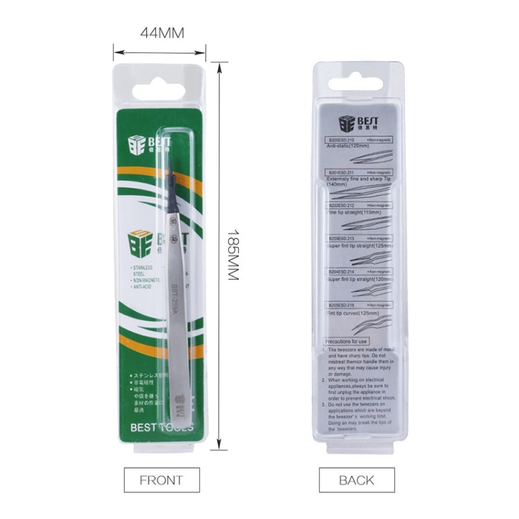 BEST BST-259A Stainless Steel Snti Static Tweezer