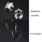 4 in 1 Woodworking Countersink Chamfer Three-Pointed High-Speed Steel Drill Bits Set, 3-6mm