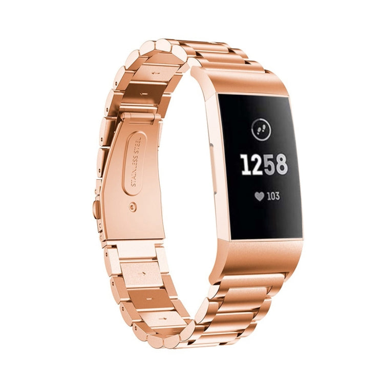 Three Beads Slingshot Buckle Solid Stainless Steel Watch Band for Fitbit Charge 4 — view 7