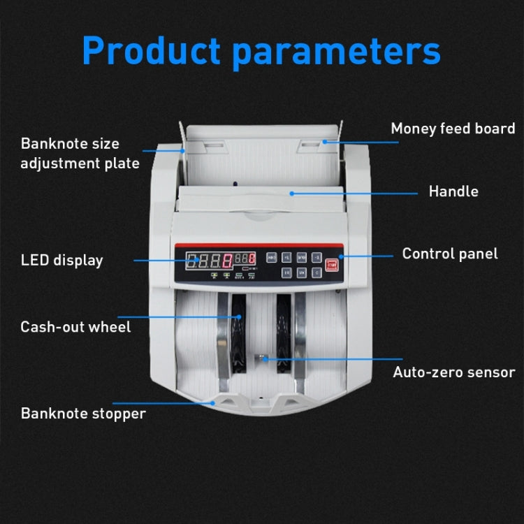 2108UV/IR 220V Multi-Currency Currency Counter, Specification: EU Plug