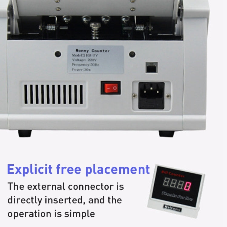 2108UV/IR 220V Multi-Currency Currency Counter, Specification: UK Plug — view 7