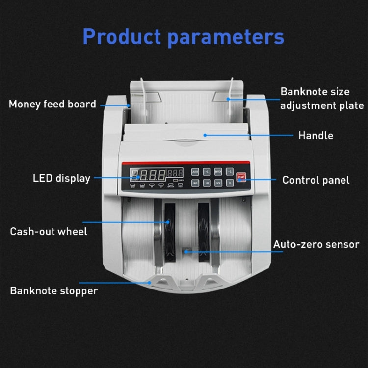 2108 UVMGIR 220V Multi-Currency Multifunctional Money Counter, Specifications:UK Plug