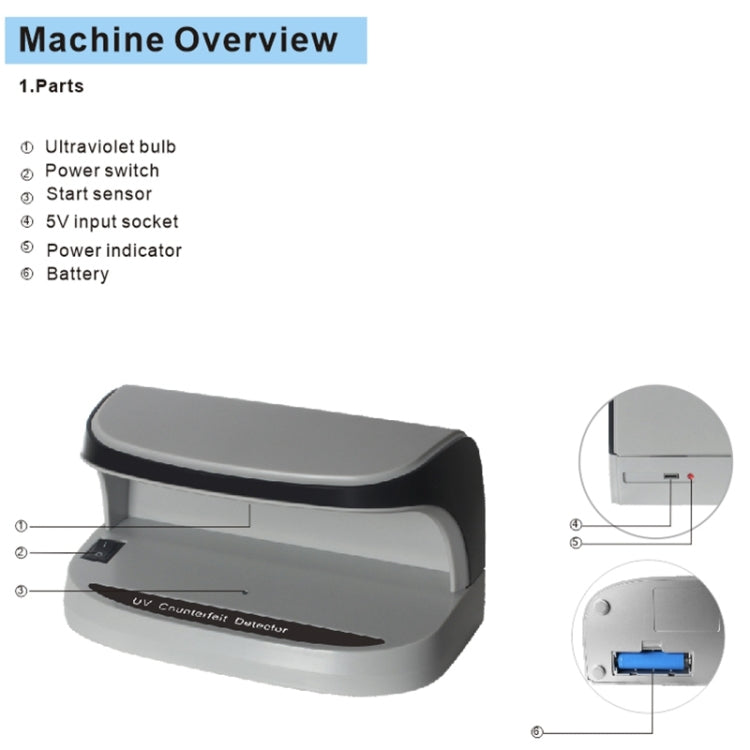 AL-09 LED Small UV Money Detector