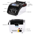 AL-6100A Multi-currency Currency Detector, Specifications:US Plug