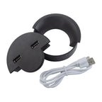 80mm Desktop Outlet USB Cable Wire Hole Cover Round Winder Holder — 80mm
