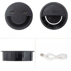 80mm Desktop Outlet USB Cable Wire Hole Cover Round Winder Holder — view 4