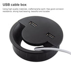 80mm Desktop Outlet USB Cable Wire Hole Cover Round Winder Holder — view 5