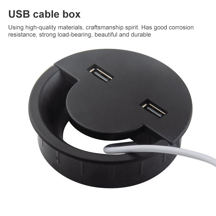 80mm Desktop Outlet USB Cable Wire Hole Cover Round Winder Holder — view 5