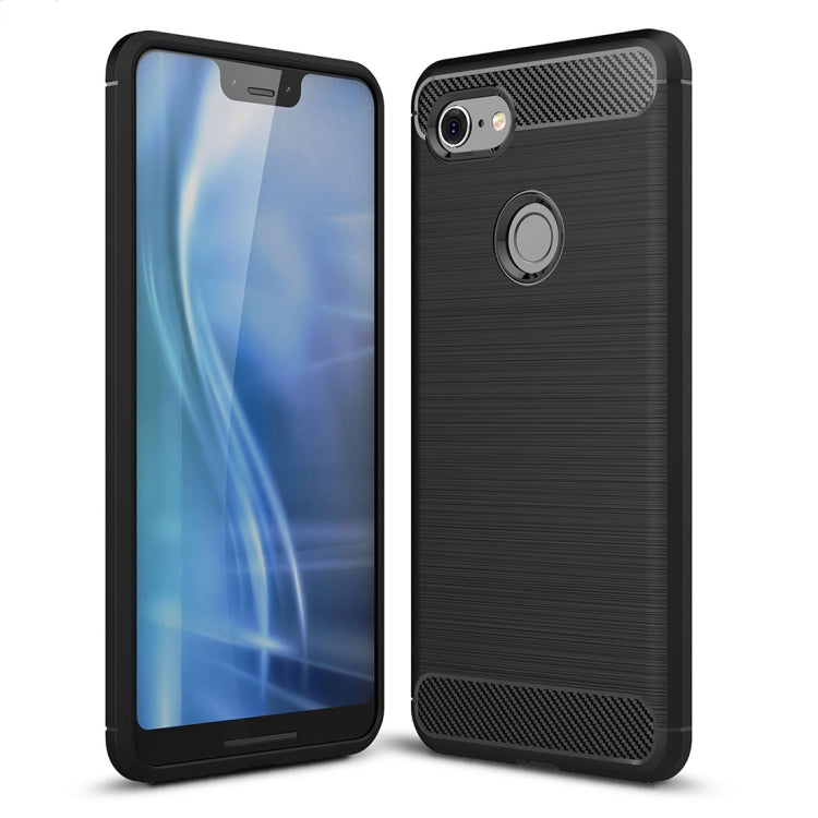 Brushed Texture Carbon Fiber Shockproof TPU Case for Google Pixel 3 XL, Google Pixel 3 XL