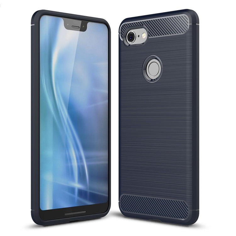 Brushed Texture Carbon Fiber Shockproof TPU Case for Google Pixel 3 XL, Google Pixel 3 XL