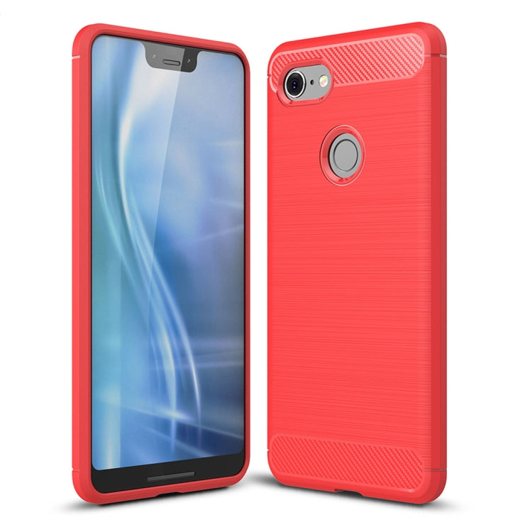 Brushed Texture Carbon Fiber Shockproof TPU Case for Google Pixel 3 XL, Google Pixel 3 XL