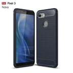 Brushed Texture Carbon Fiber Shockproof TPU Case for Google Pixel 3, Google Pixel 3