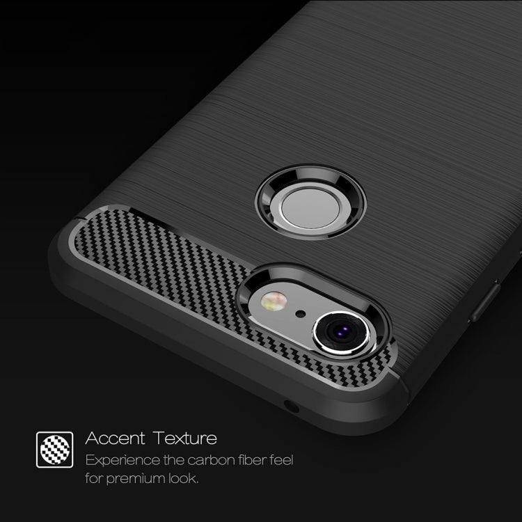 Brushed Texture Carbon Fiber Shockproof TPU Case for Google Pixel 3, Google Pixel 3