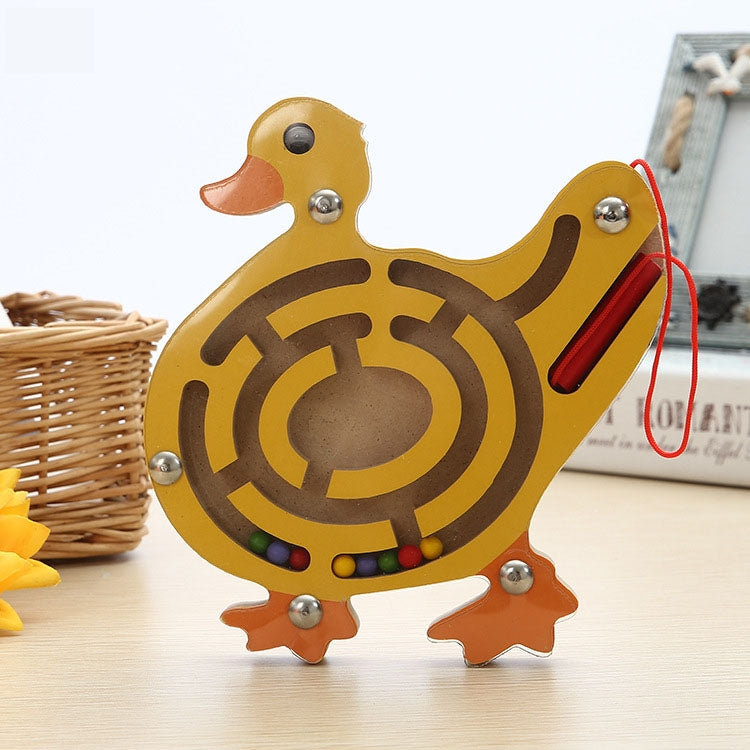 Children Puzzle Toy Wooden Magnetic Small Size Animal Maze