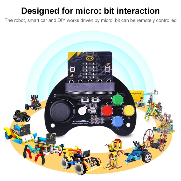 Yahboom Microbit Basic Game Handle Board, Compatible with Micro:bit V2/1.5 Board, without Micro:bit V2/1.5 Board