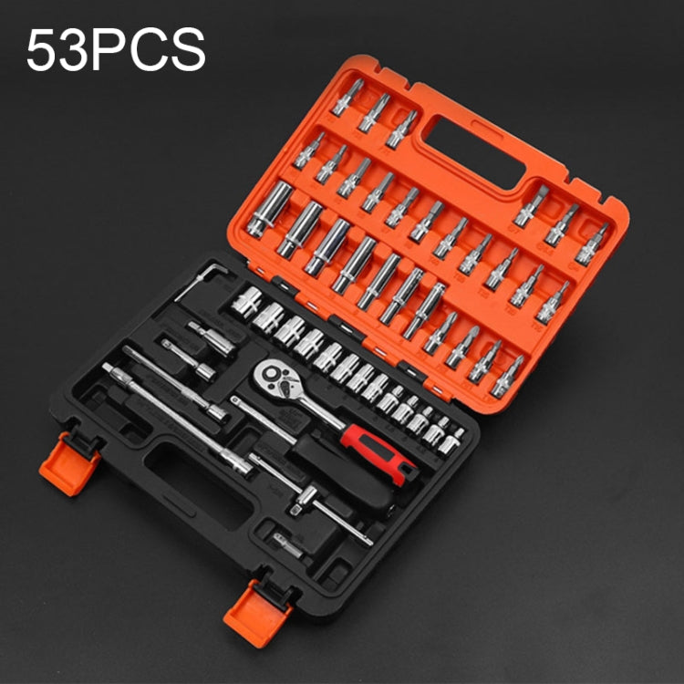 Multi-function Car Repair Combination Toolbox Ratchet Wrench Set, 53 In 1