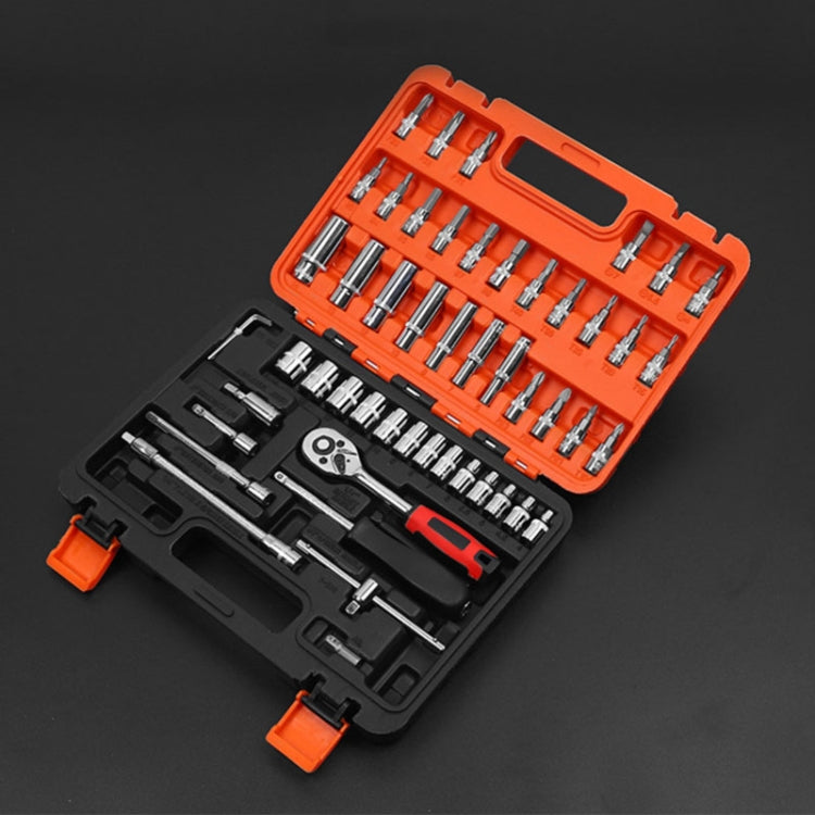 Multi-function Car Repair Combination Toolbox Ratchet Wrench Set, 53 In 1 — 53 In 1