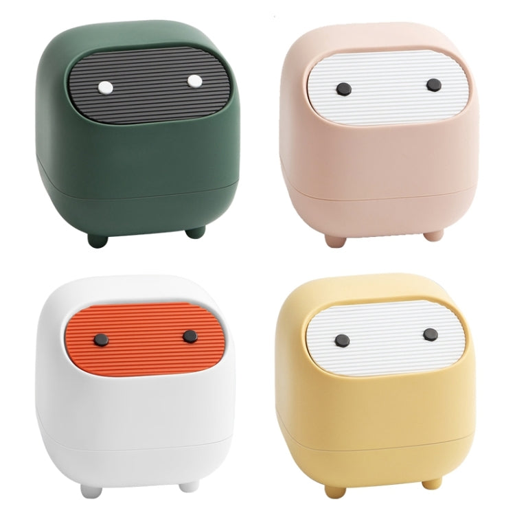 Desktop Trash Can Mini Dual-layer Push Trash Bin — Yellow