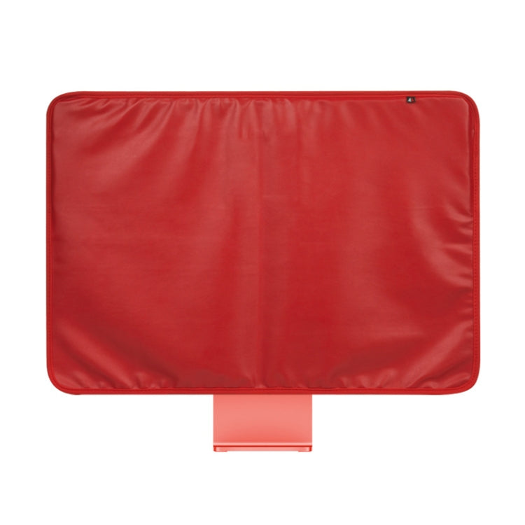 For 24 inch Apple iMac Portable Dustproof Cover Desktop Apple Computer LCD Monitor Cover with Storage Bag — 24 inch (Red)