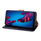 Business Style Oil Wax Texture Horizontal Flip Leather Case with Holder & Card Slots & Wallet, For Huawei P20