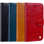 Business Style Oil Wax Texture Horizontal Flip Leather Case with Holder & Card Slots & Wallet, For Huawei P20