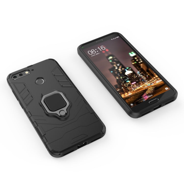 PC + TPU Shockproof Protective Case for Huawei Honor 7A, with Magnetic Ring Holder