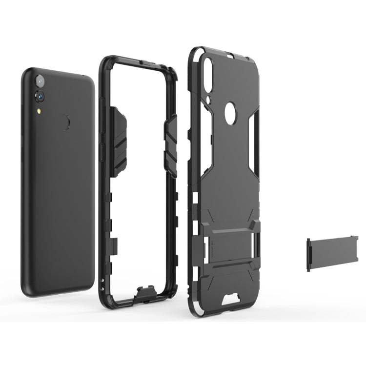 Shockproof PC + TPU Case for Huawei Honor 8C, with Holder, For Honor 8C