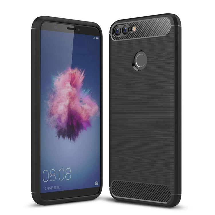 Brushed Texture Carbon Fiber Shockproof TPU Protective Back Case, For Huawei P smart / Enjoy 7S, Huawei P smart / Enjoy 7S, For P smart / Enjoy 7S